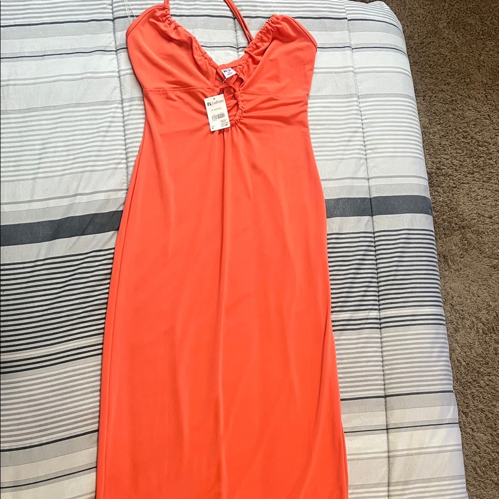 Elegant Orange Maxi Dress